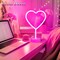 Summer Pink Heart Neon Sign, 2 Pack LED Neon Lights, USB or Battery Powered, Table Decorations for Room, Dorm, Wedding, Anniversary, Bedroom, Classroom, Mother's Day & Summer Parties